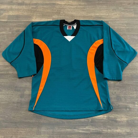 Vintage Y2K Kamazu V-Neck Long Sleeve Hockey Jersey #19 Boxy Fit Mens Size Small - Picture 1 of 8